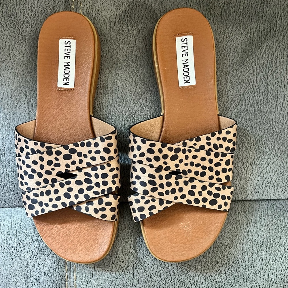 Steve Madden Women's Slide Sandals, Leopard  Size 7.5
